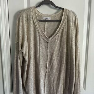 Talulah V-Neck Beige Sweater